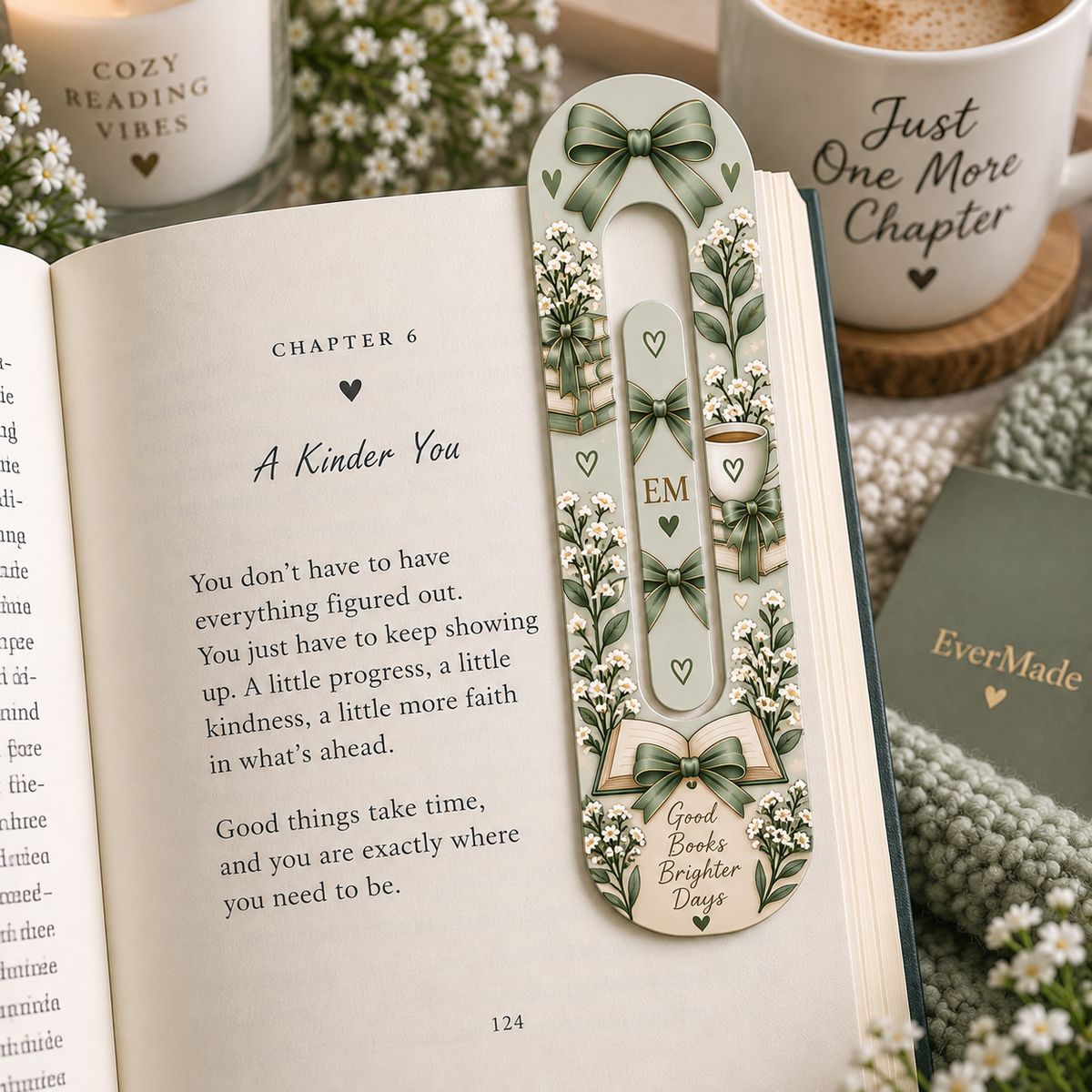 Sage Green Jumbo Book Clip | Cute Book Lover Bookmark