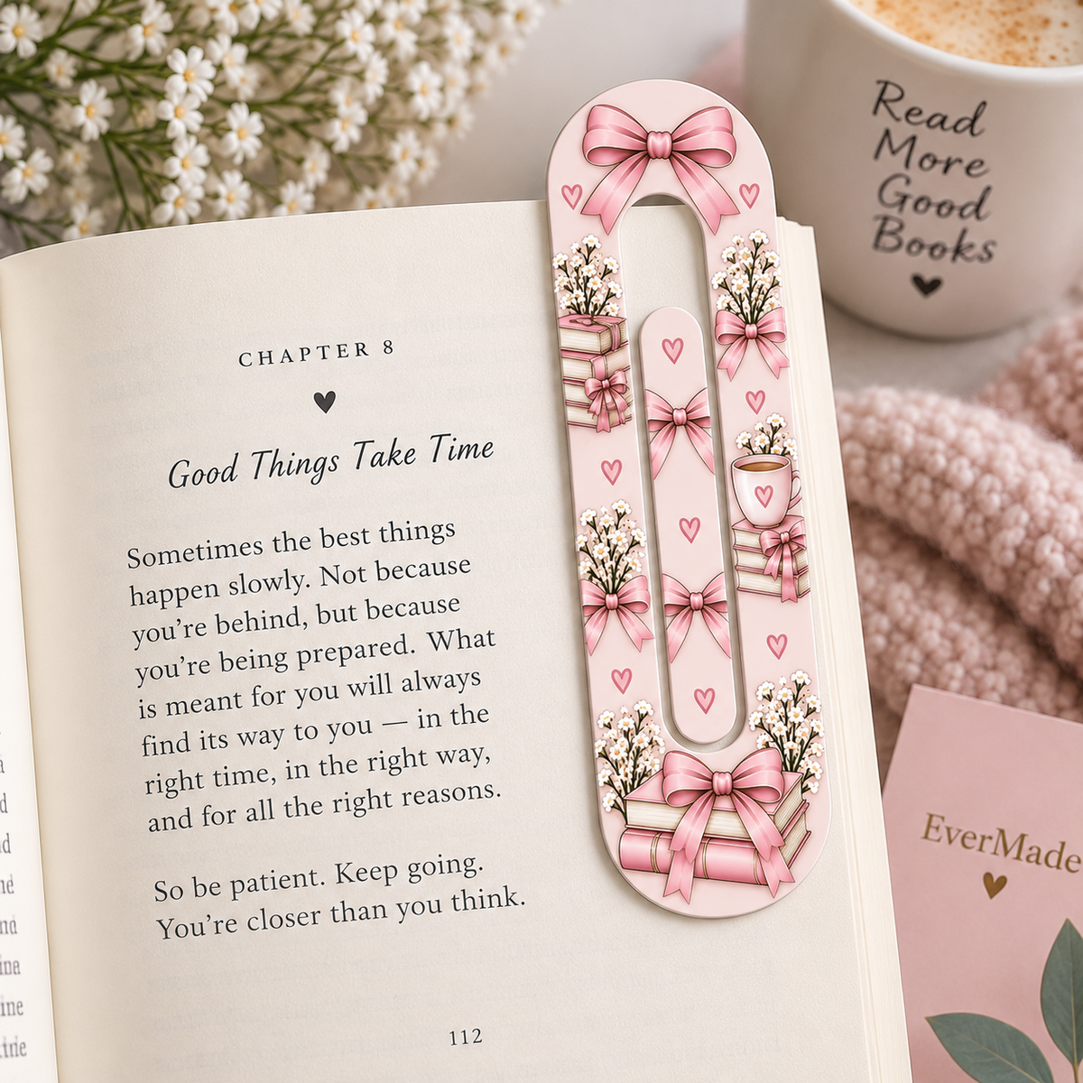 Pink Bow Jumbo Book Clip | Cute Book Lover Bookmark