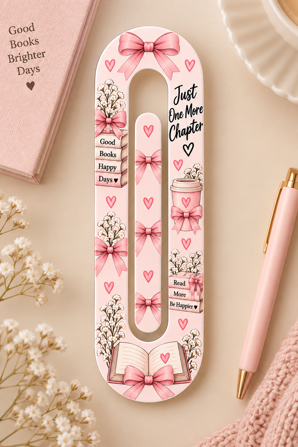 Pink Bow Jumbo Book Clip | Cute Book Lover Bookmark