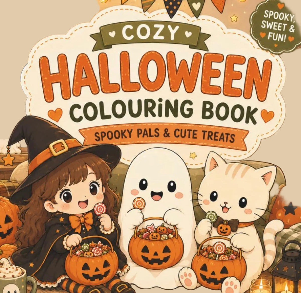 Cozy Halloween Colouring Book – Spooky Pals & Sweet Treats