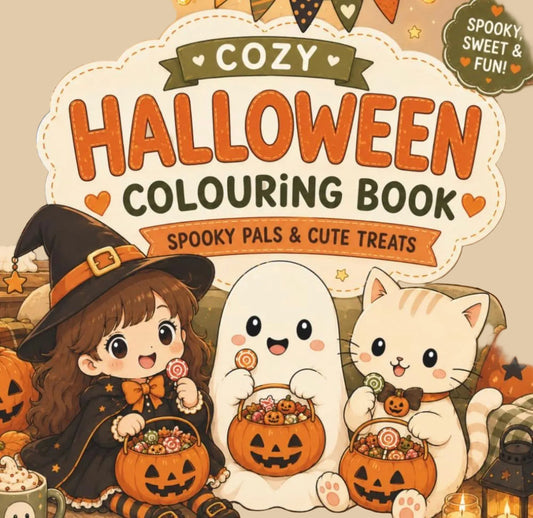 Cozy Halloween Colouring Book – Spooky Pals & Sweet Treats