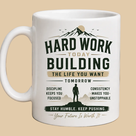 Hard Work Today, Build Your Tomorrow – 11oz Motivational Mug