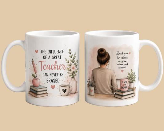 Thank You Teacher Mug- 11oz White Glossy Mug