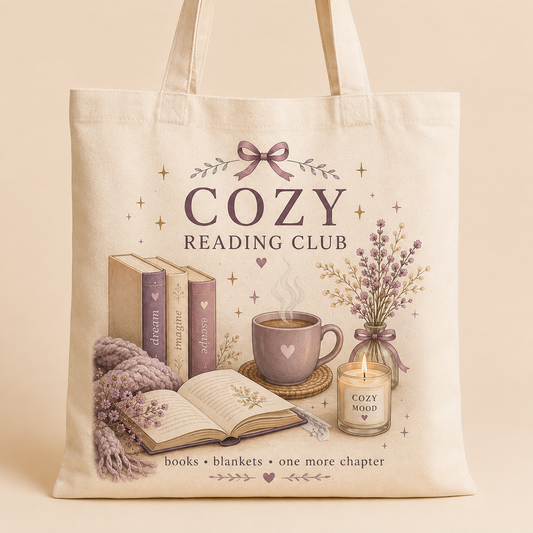 Cozy Reading Club Tote Bag – Book Lover Tote