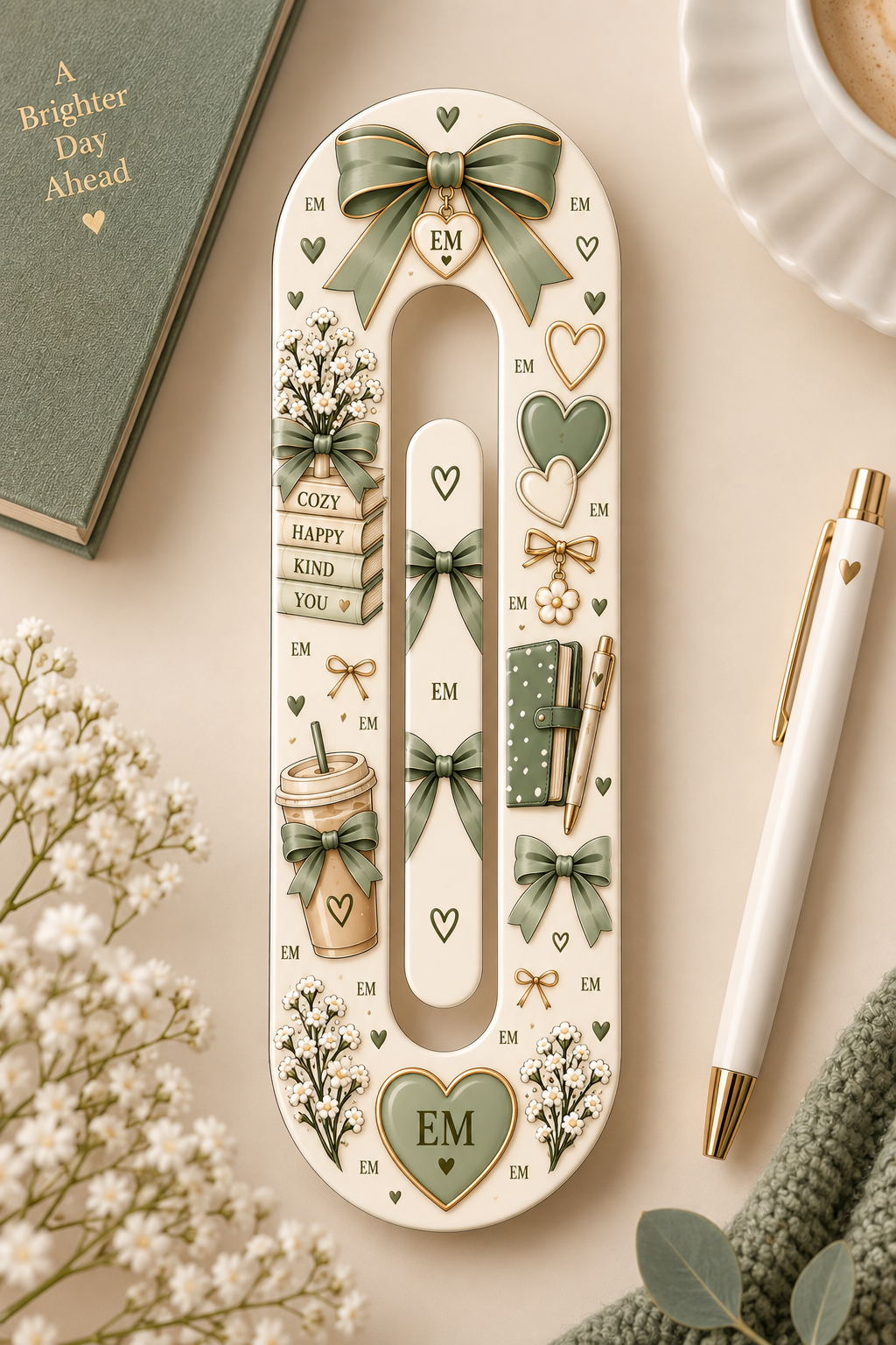 Sage Green Jumbo Book Clip | Cute Book Lover Bookmark